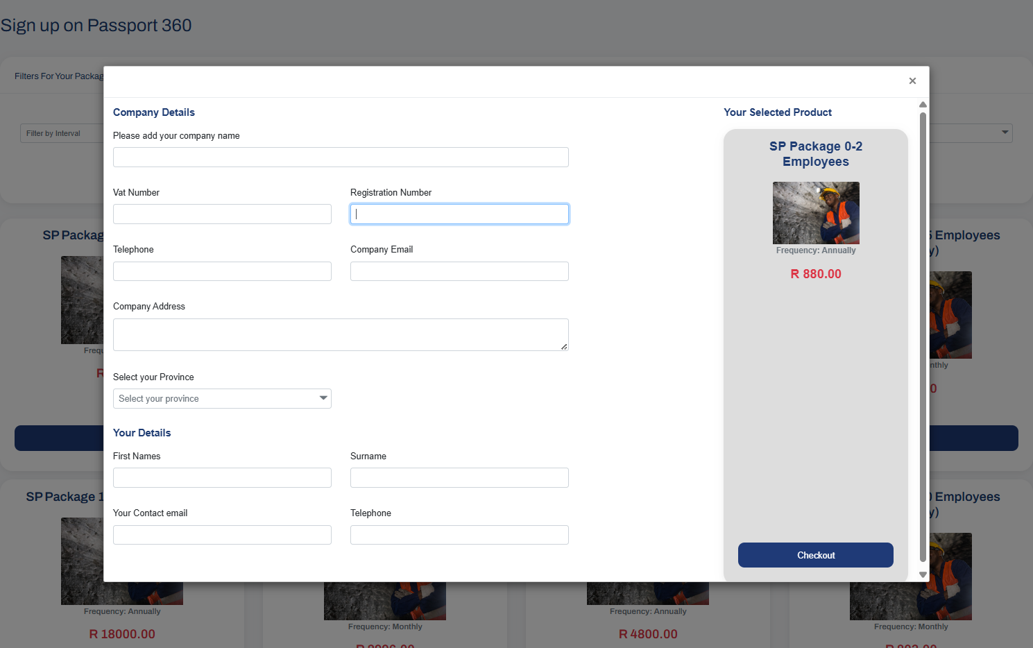Add registration number